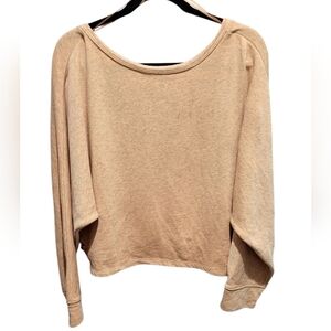 Anthropologie Saturday Sunday Cropped Dolman Peach Sweatshirt